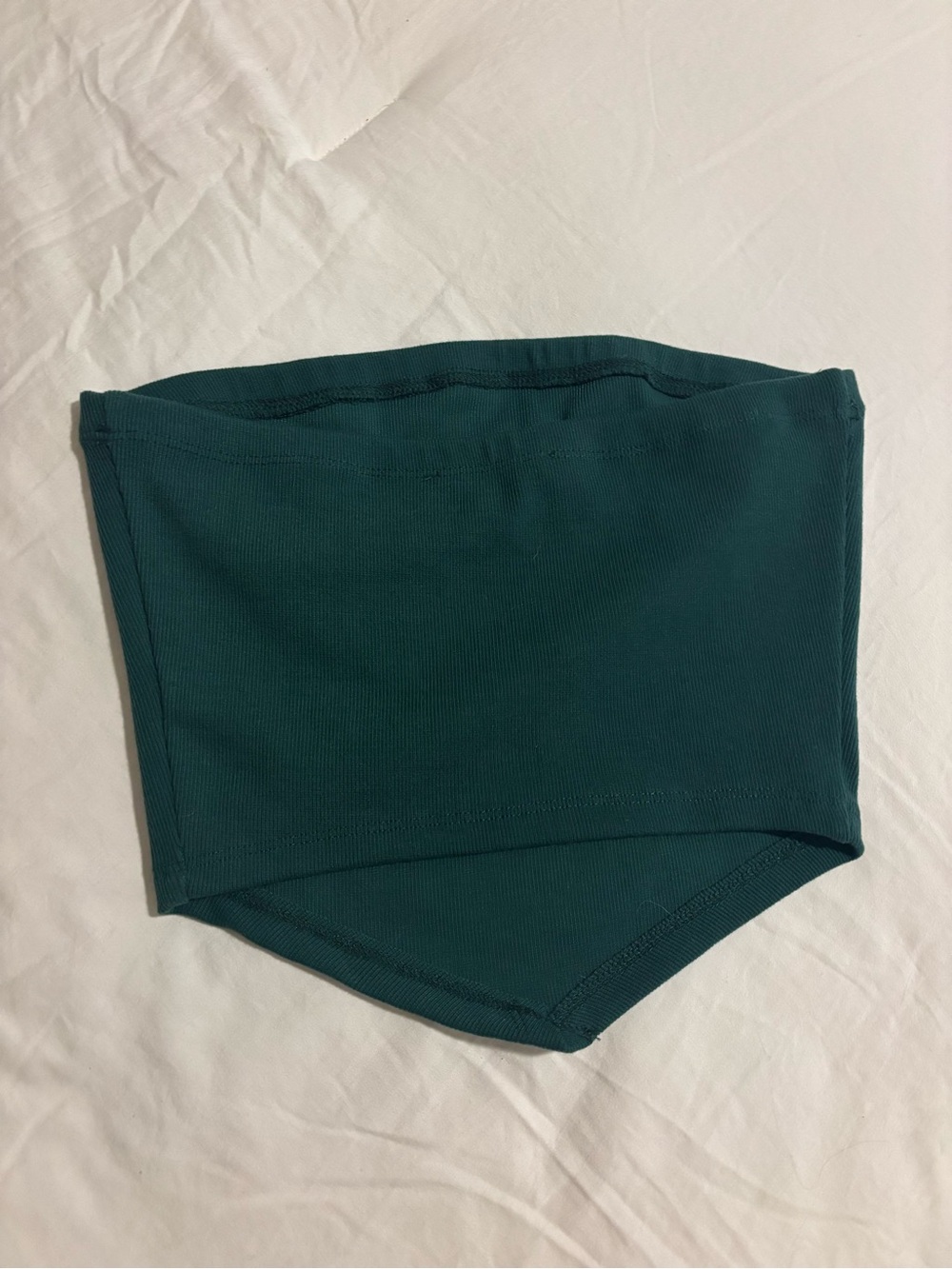 Signature 8 Strapless Green Ribbed Top - Picture 2 of 4